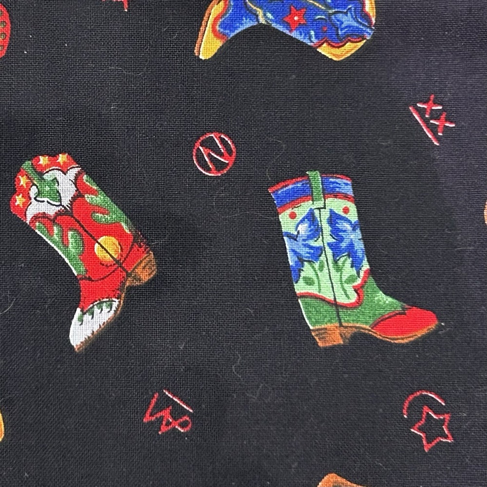Vintage Cranston Print Works Fabric Cowboy Boots Quilters Cotton